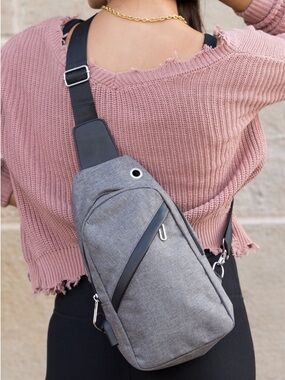 Gray Crossbody Sling Bag for Men - Minimalist Everyday Carry